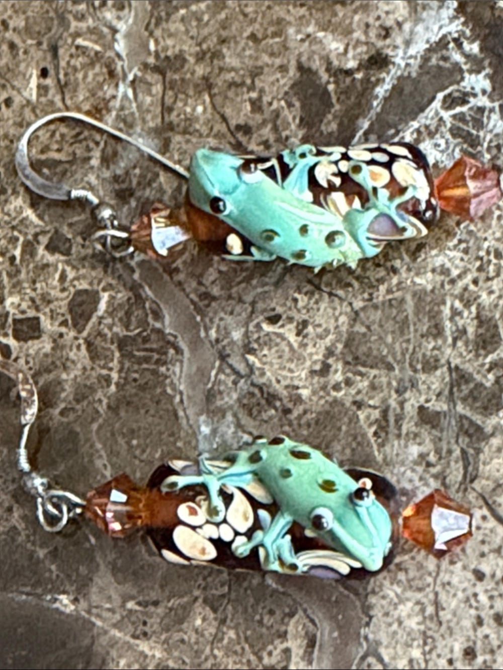 Pierced earrings omg these frog 🐸 earrings are sooo incredible look close at